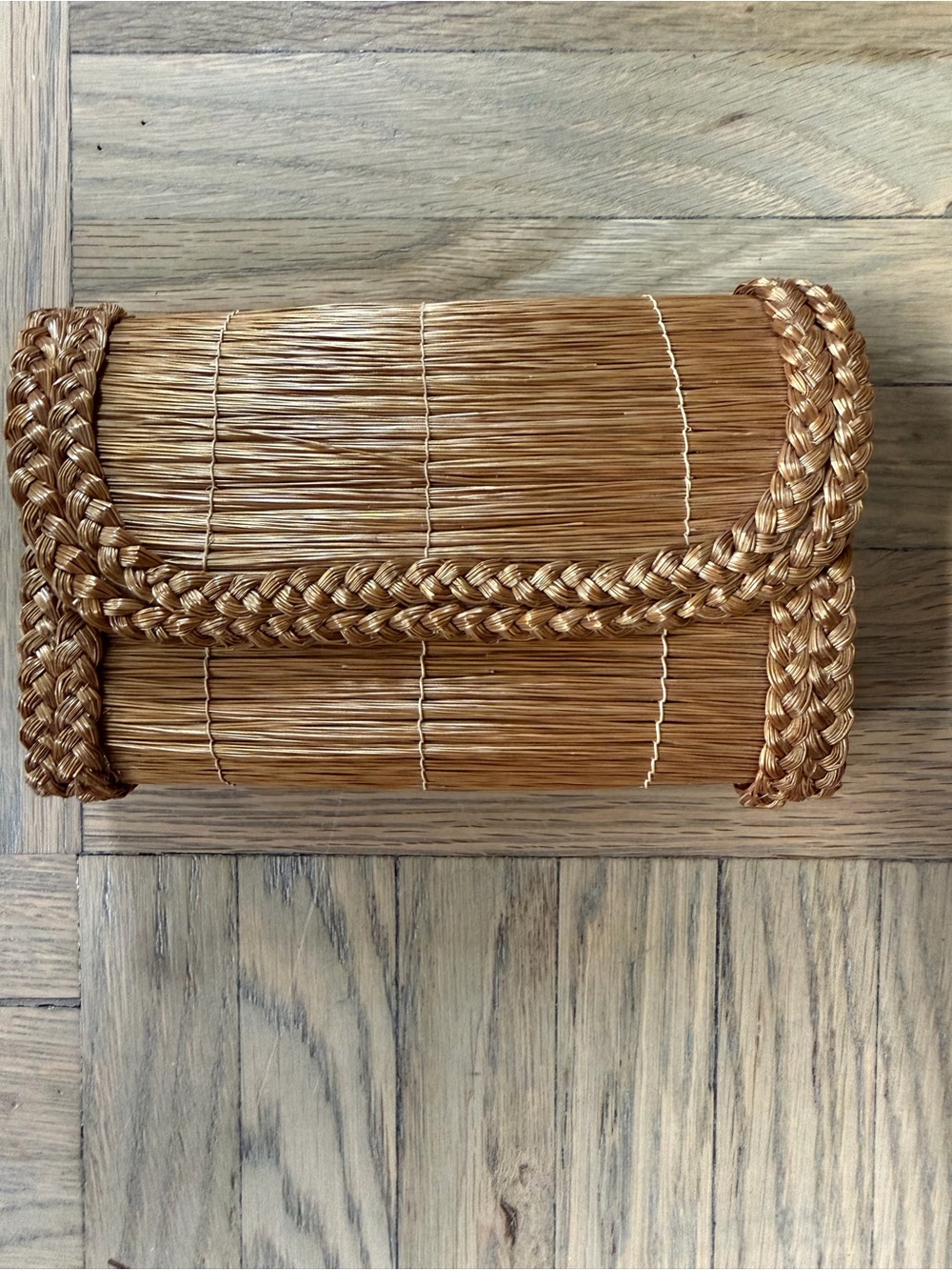Brazil Capim Dourado Woven Straw Clutch Bag in Natural Brown
